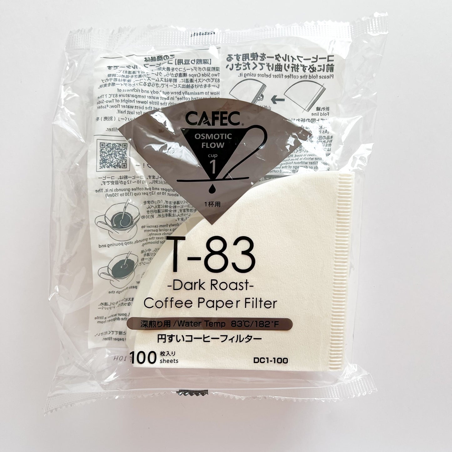 CAFEC Cone Coffee Filter, Dark Roast, 1 Cup, T-83