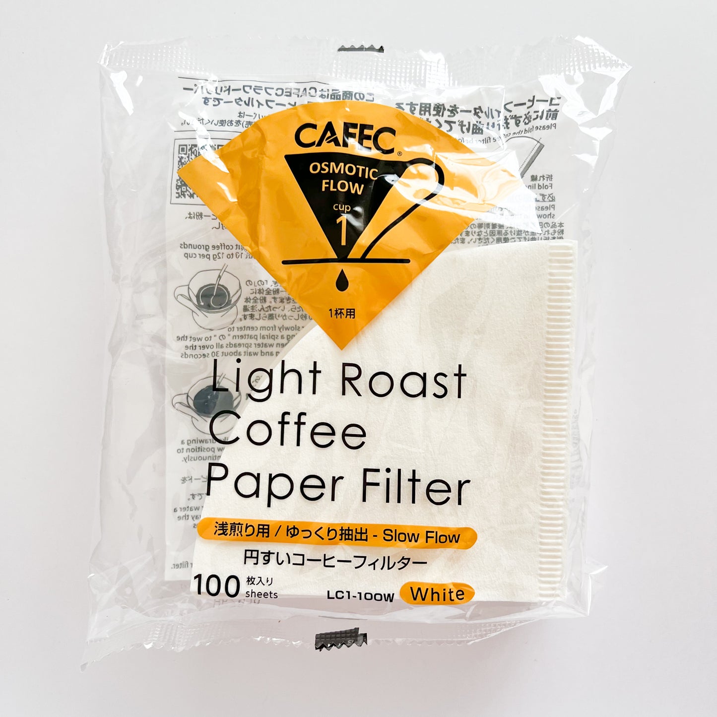 CAFEC Cone Coffee Filter, Light Roast, 1 Cup