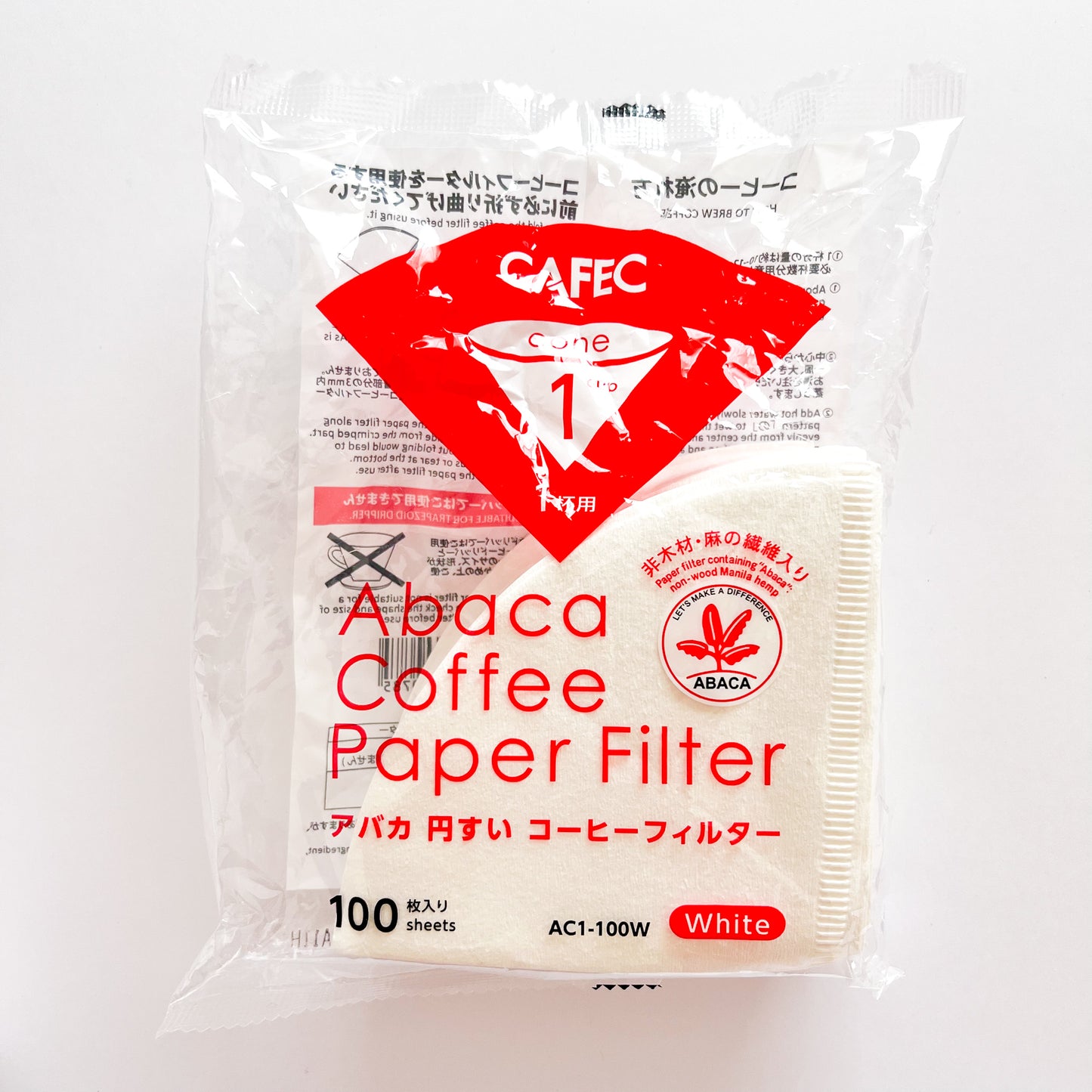 CAFEC Abaca Cone Coffee Filter, 1 cup