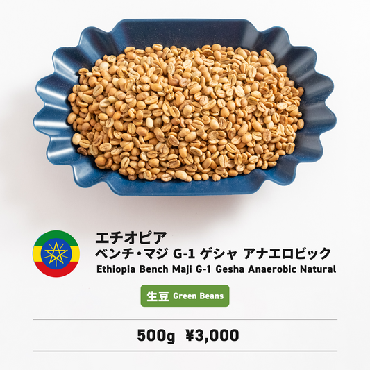 エチオピア ベンチ・マジ G-1 ゲシャ地区 アナエロビックナチュラル 生豆 500g
